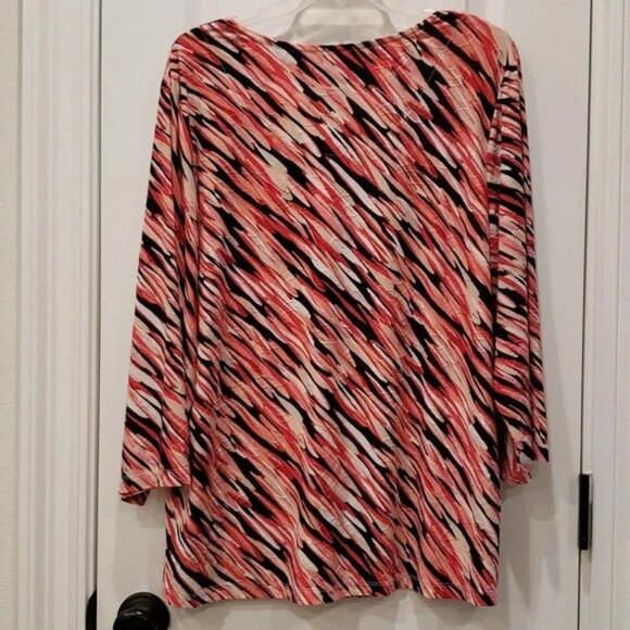 Bright Jacquard Blouse JM Collection Womens Plus Size 3X - Picture 4 of 11